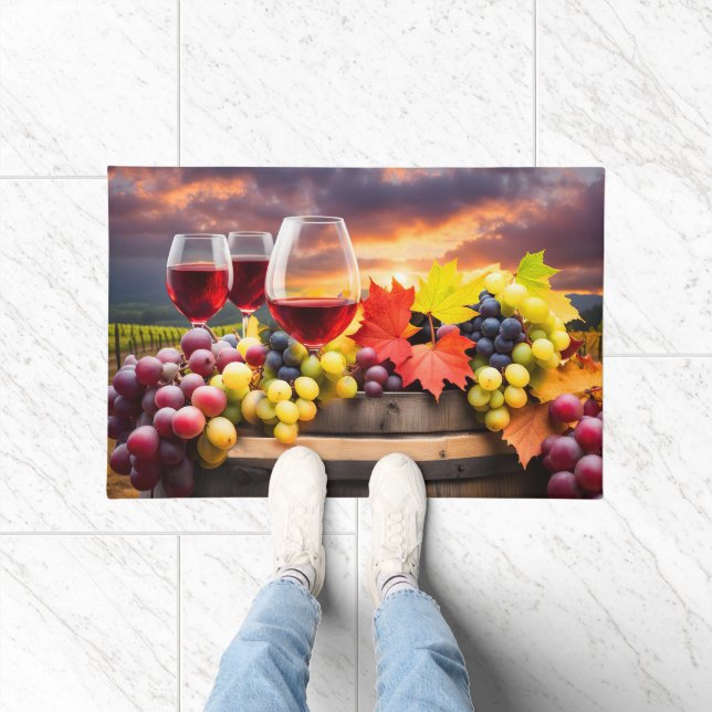 Paillasson Pays viticole le plus beau avec du vin et des rais (Intérieur)