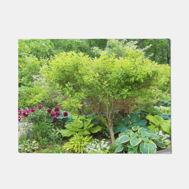 Paillasson Paysage de Jardin Vert magnifique avec Hostas (Devant)