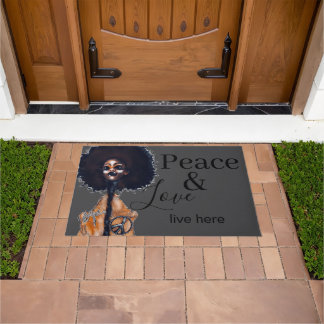 PAILLASSON PEACE AND LOVE DOORMAT