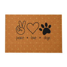Peace Hand Love Heart Dogs Paw Cute Home