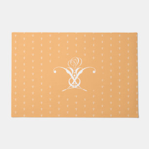 Paillasson Peach Retro White Flourd Rose