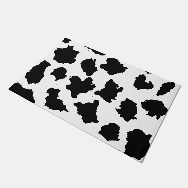 Paillasson Peau de vache Motif noir et blanc (Incliné)