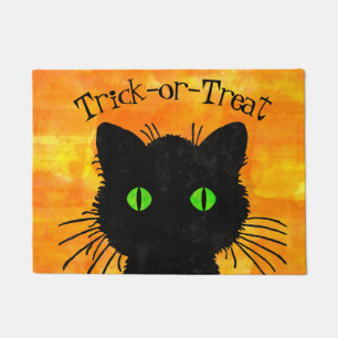 Paillasson Peek-A-Boo Chat noir Orange Trick-or-Treat