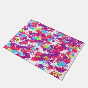 Paillasson Peinture Abstraite colorée, rouge et violet