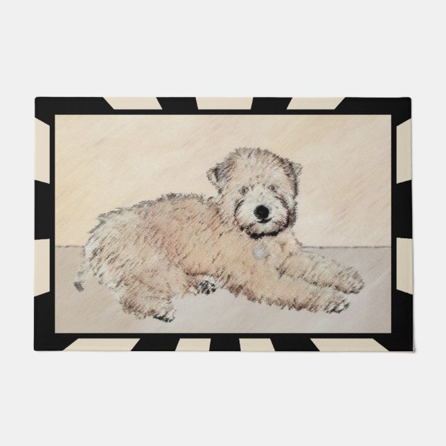 Paillasson Peinture de Chien à roux à peluche molle (Devant)