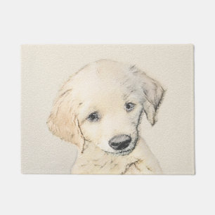 Paillasson Peinture de chiot d'or Retriever - Art de chien or