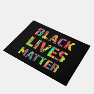 Paillasson Peinture de la matière de la vie noire 01 Monter