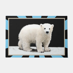 Paillasson Peinture de l'ours polaire - Art original de la fa