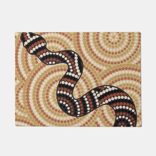 Paillasson Peinture de points de serpent autochtone (Devant)