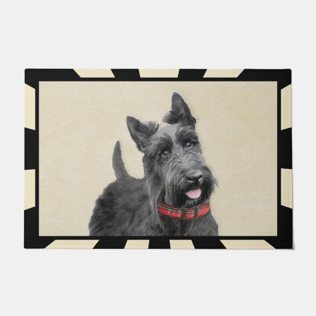 Paillasson Peinture de Terrier d'écossais - art original (Devant)