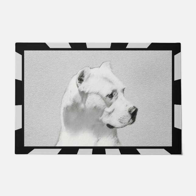Paillasson Peinture Dogo Argentino - L'art original du chien (Devant)