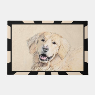 Paillasson Peinture Golden Retriever - Joli art original chie