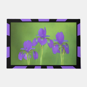 Paillasson Peinture Iris Violet - Art Fleur Originale