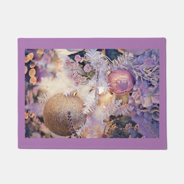 Paillasson Peinture moderne Arbre de Noël Décorations violett (Devant)