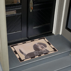 Paillasson Peinture sur pilon bleu - Cute Original Dog Ar