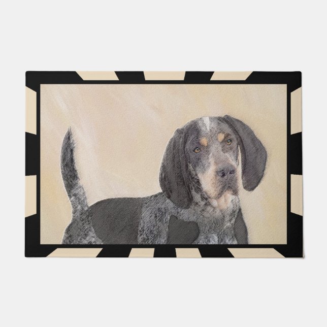 Paillasson Peinture sur pilon bleu - Cute Original Dog Ar (Devant)