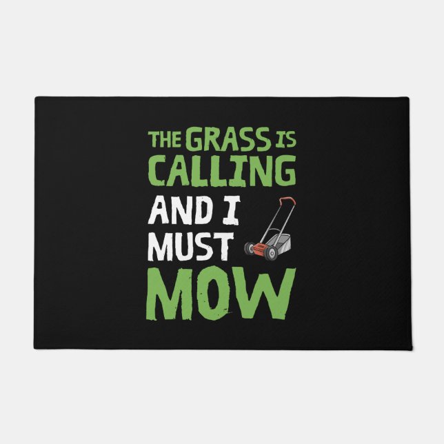 Paillasson Pelouse Mower - L'Herbe est appelé et je dois mow (Devant)