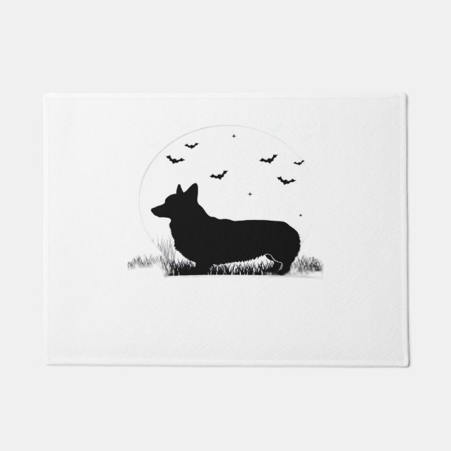 Paillasson Pembroke Welsh Corgi Chien - Halloween Moon Silhou (Devant)
