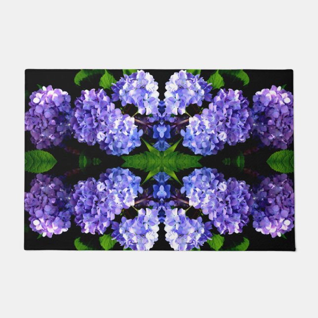 Paillasson Périwinkel hydrangeas fleurs violettes fleurs bleu (Devant)