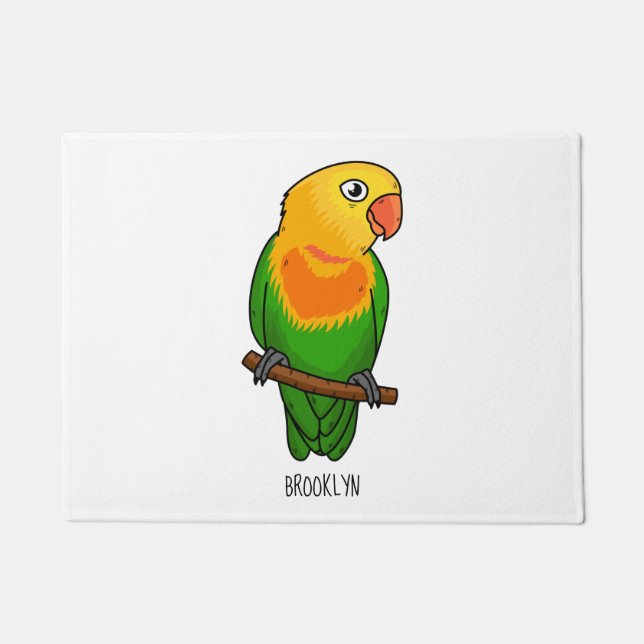 Paillasson Perroquet de caricature mignon lovebird (Devant)