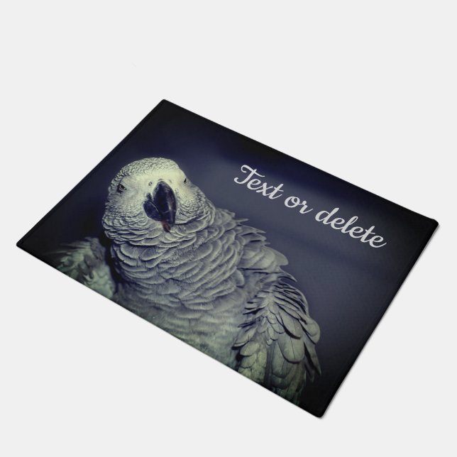 Paillasson Perroquet gris d'Afrique mignon oiseau Personnalis (Incliné)