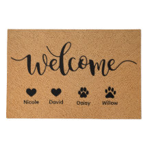 Personalized Family Name Funny Dog Welcome