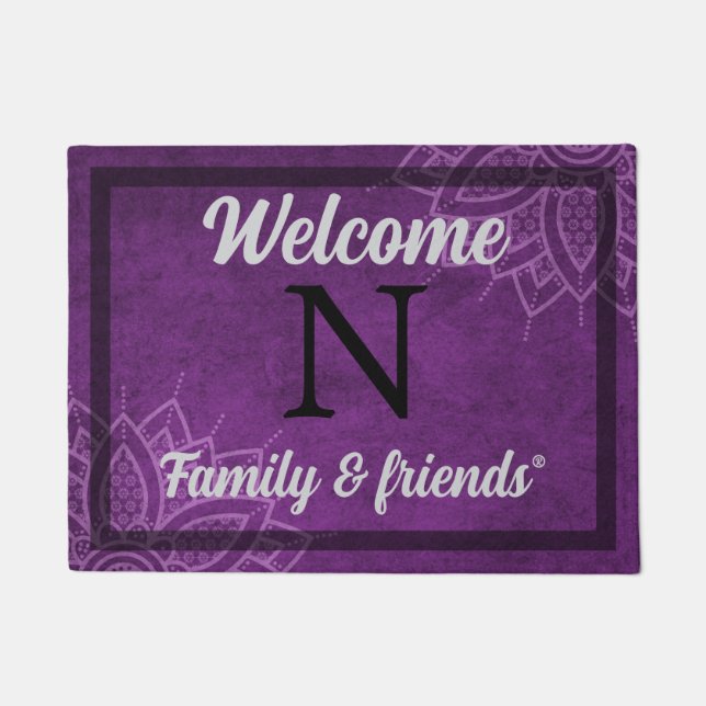 Paillasson Personalized Purple Welcome Doormat  (Devant)