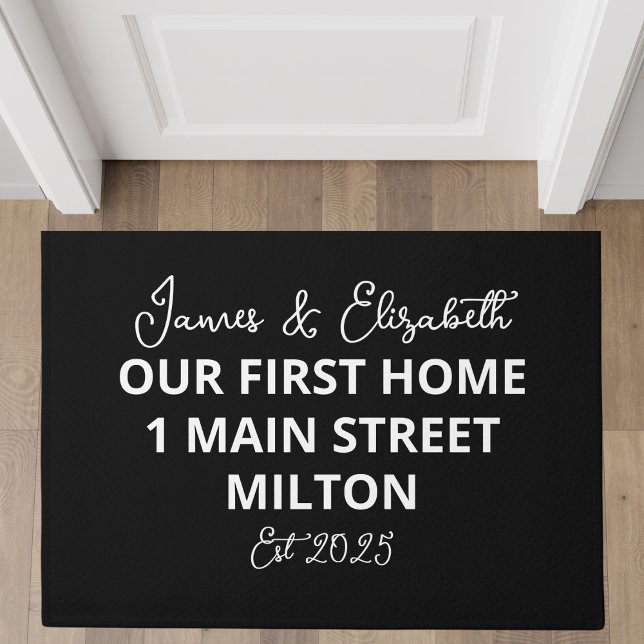 Paillasson Personnalisé Notre Première Adresse Personnalisée  (Créateur téléchargé)