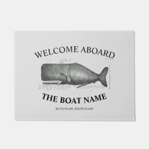 Paillasson Personnalisé votre nom de bateau nautique baleine 