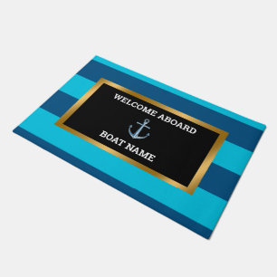 Paillasson Personnaliser nautique Nom du bateau Ancre Marine 