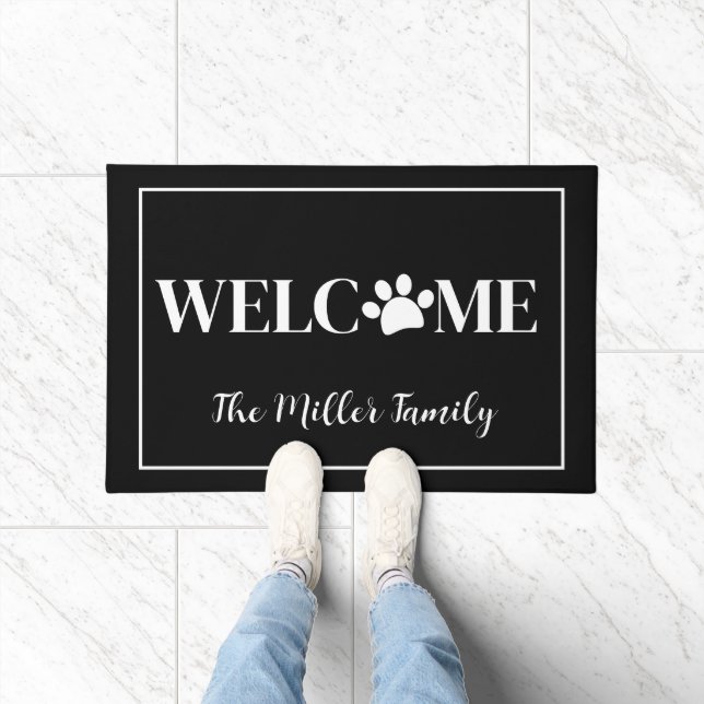 Paillasson Pet Pet Bienvenue avec Nom Doormat (Intérieur)