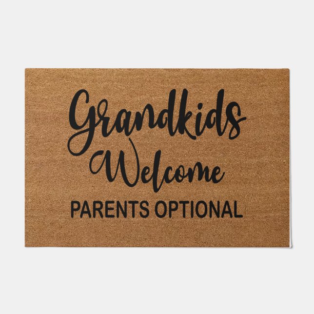 Paillasson Petits-enfants Bienvenue Parents en option Porte-t (Devant)