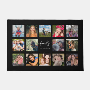Paillasson Photo de famille Collage Black Custom Doormat