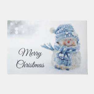 Paillasson Photo d'un mignon bonhomme de neige en hiver - Noë