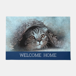 Paillasson Photo personnalisée chat kitty accueil maison mari