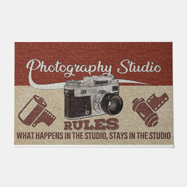 Paillasson Photoshop Studio Règles Rug, Cameraman Cadeau (Devant)