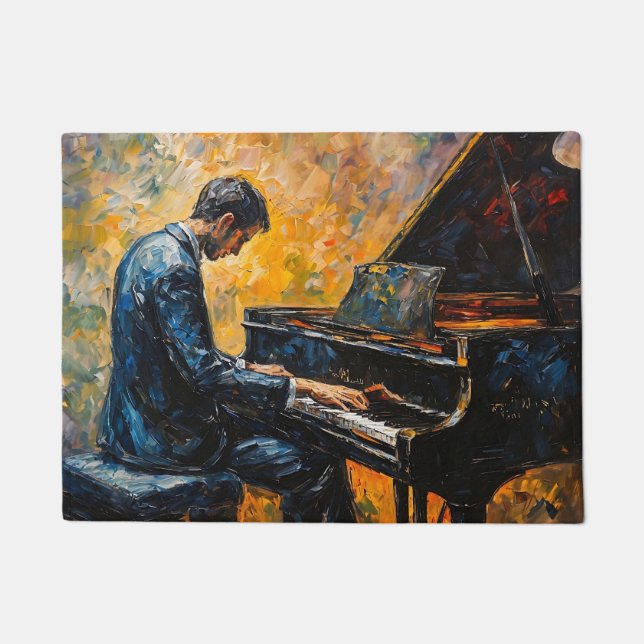Paillasson Piano Player - Peinture à l'huile (Devant)