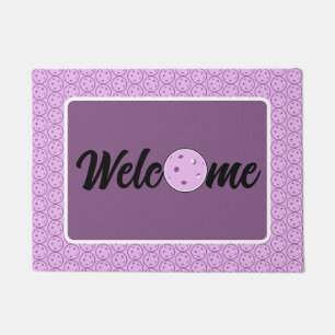 Paillasson Pickleball Entryway Lavender et White Welcome