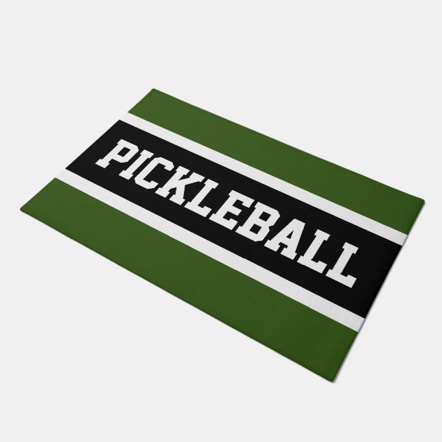 Paillasson PICKLEBALL Fun Athletic Forest vert Black Stripes (Incliné)