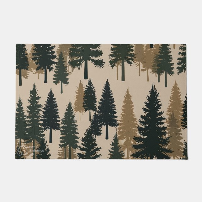 Paillasson Pine Forest Welcome Mat - A Cozy Winter Greeting (Devant)