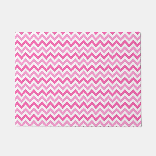 Paillasson Pink Chevron Breast Cancer Awareness Pattern (Devant)