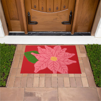 Paillasson Pink Christmas Poinsettia 