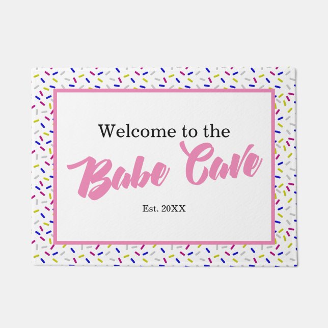 Paillasson Pink clair Bienvenue au Babe Cave Doormat (Devant)
