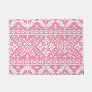 Paillasson Pink clair et blanc Fair Isle Motif de Noël