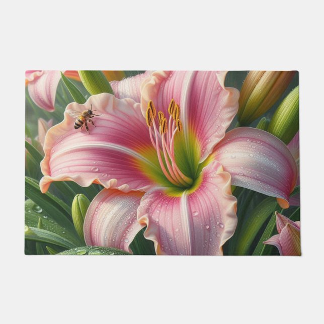Paillasson Pink Daylily Floral (Devant)