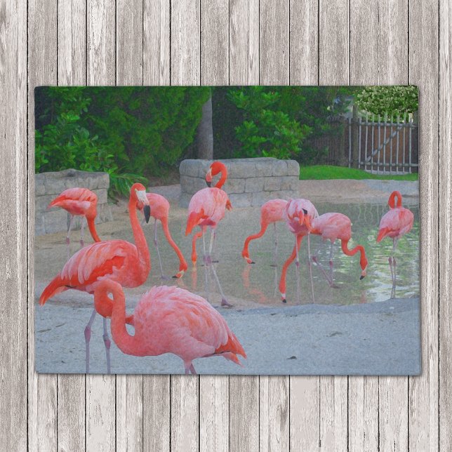 Paillasson Pink Florida Flamants roses Aquarelle (Créateur téléchargé)