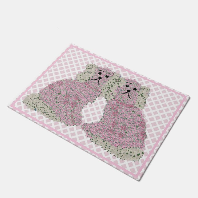 Paillasson Pink Magnolia Staffordshire Chiens Art Rose Imprim (Incliné)