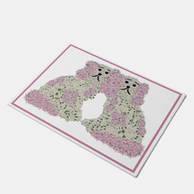 Paillasson Pink Magnolia Staffordshire Chiens Art Rose Imprim (Incliné)