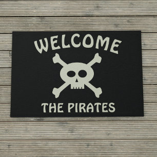 Paillasson Pirate Crâne et os croisés Accueil de la famille