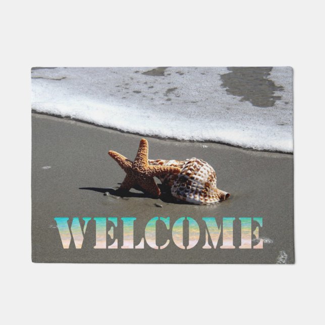 Paillasson Plage, Bord de mer, Coquillage, Bienvenue (Devant)